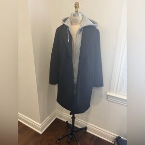 Zara Gray Hoodie with Black Button Detail